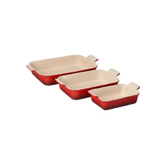 Le Creuset Cerise Baking Dish set, 3 pieces