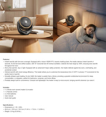 DREO Portable Oscillating Ceramic Heater, 1 heater