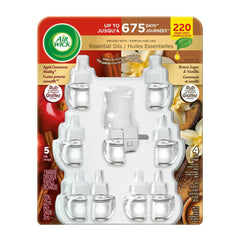 Air Wick Scented Oil Plug-in Apple Cinnamon Medley and Brown Sugar & Vanilla, 9 refills