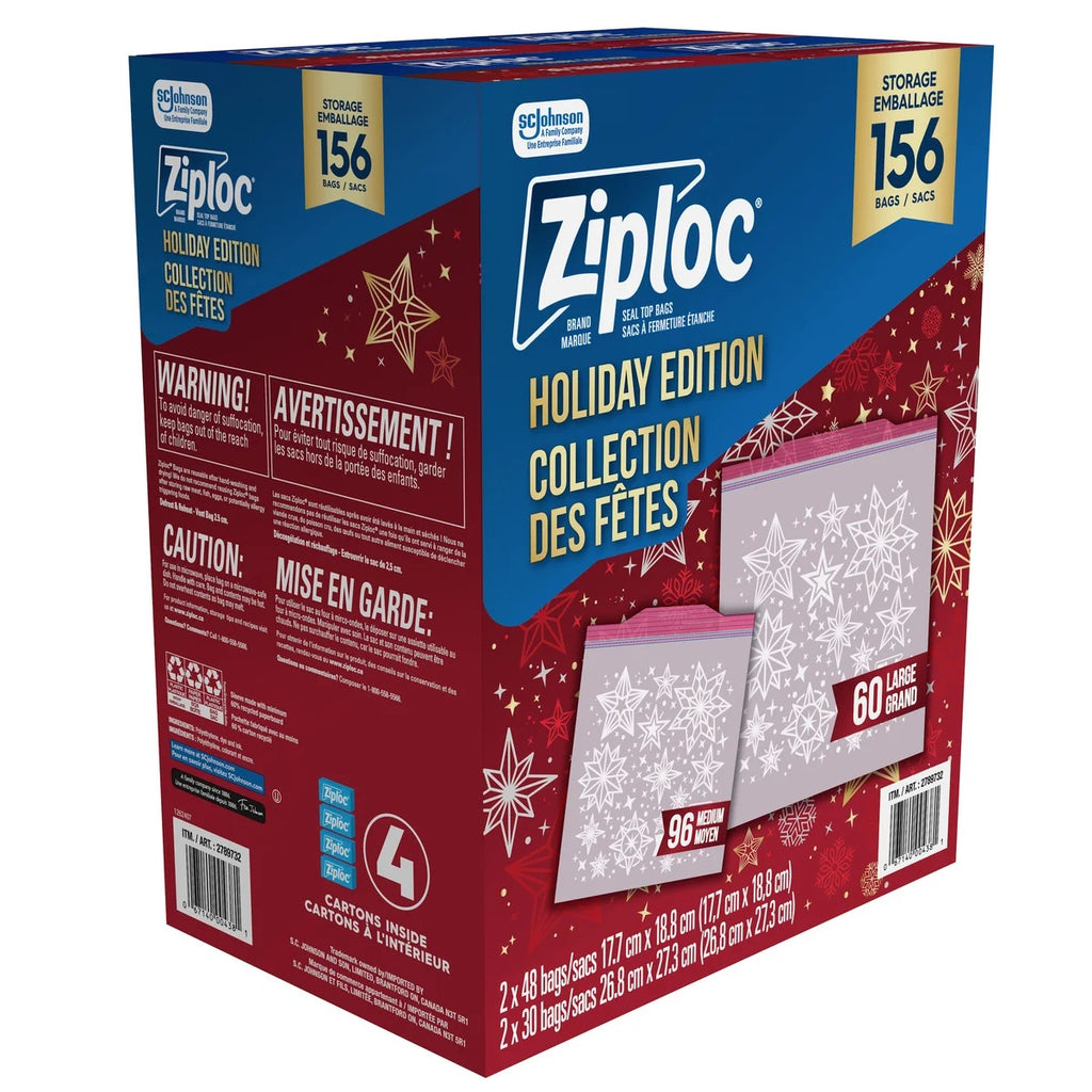 Ziploc Holiday Variety Pack, 156 ziplocs