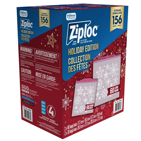 Ziploc Holiday Variety Pack, 156 ziplocs