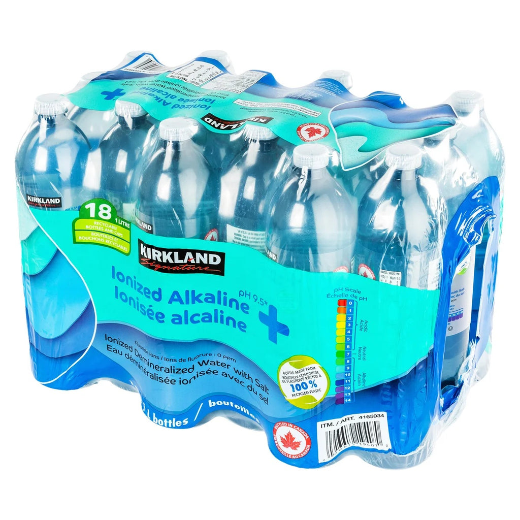 Kirkland Ionized Alkaline Spring Water, 18 x 1 L