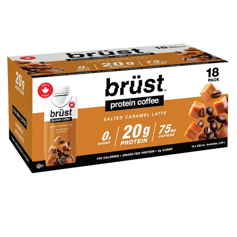 $10 OFF - Brust Salted Caramel Protein Coffee, 18 x 330 mL