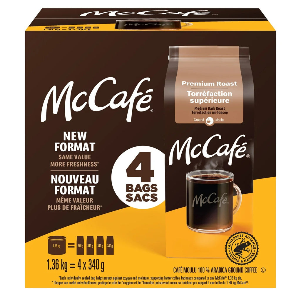 McCafé Premium Roast Coffee, 4 x 340 g