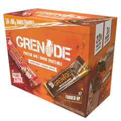 Grenade Peanut Nutter and Fudged Up Flavoured Protein Bars, 14 x 60 g