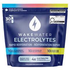 $9 OFF - WakeWater Electrolytes Rapid Rehydration Variety Pack, 30 x 6 g