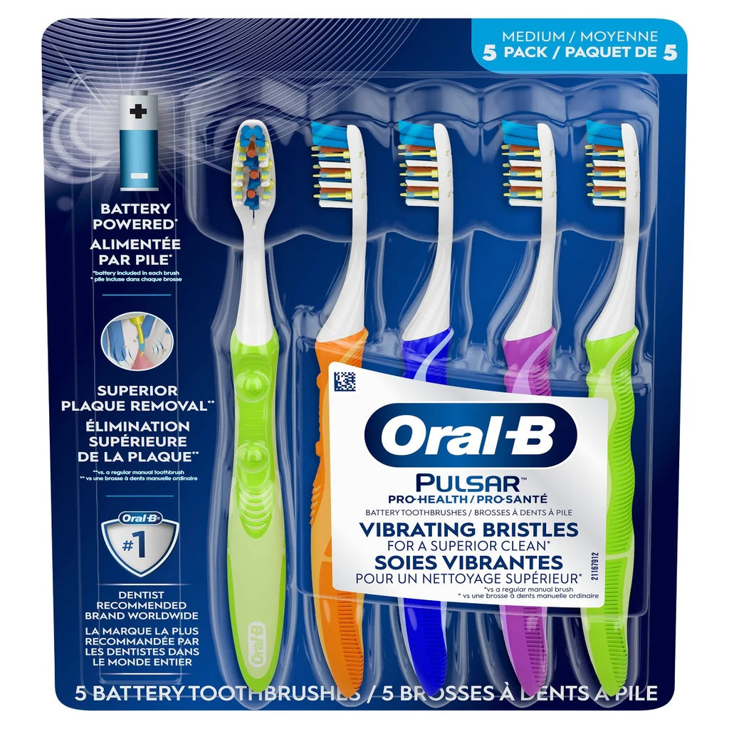Oral-B pulsar Toothbrushes(medium), 5 units