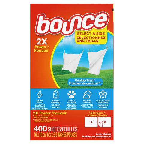 $4 OFF - Bounce Fabric Softener, 400 sheets
