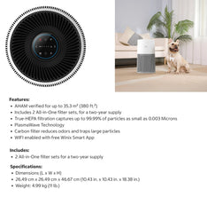 $40 OFF - Winix C610 4-Stage Air Purifier with WIFI & PlasmaWave Technology, 1 unit