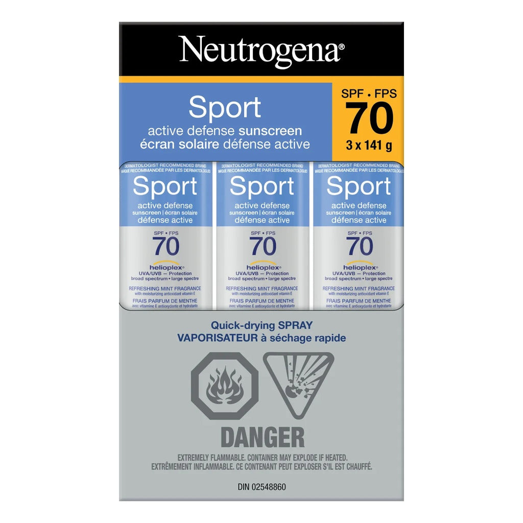 Neutrogena sport SPF 70 Sunscreen Spray, 3 x 141 g