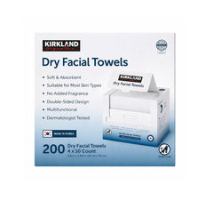 Kirkland Dry Facial Towels, 4 x 50 units