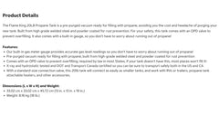 Flame King 20lb Steele Propane Tank with gauge(EMPTY), 1 tank