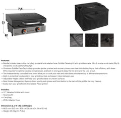 Blackstone Original 22” Tabletop Griddle with Hood Bundle, 1 unit