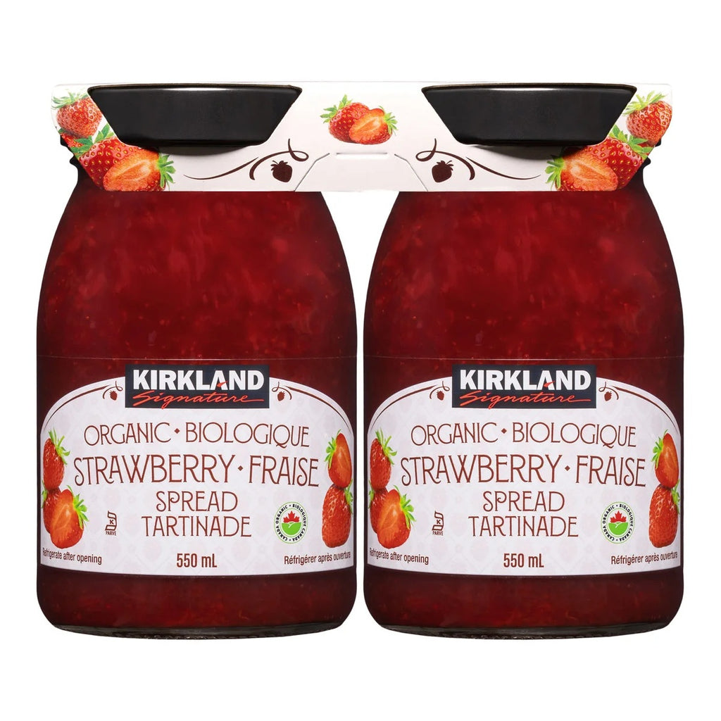Kirkland Signature Organic Strawberry Spread, 2 x 550 ml