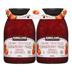 Kirkland Signature Organic Strawberry Spread, 2 x 550 ml