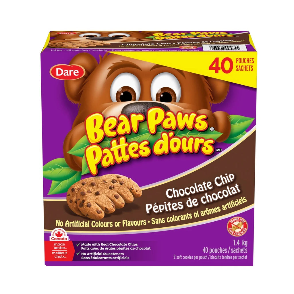 Dare Bear Paws Chocolate Chip, 40 x 40 g