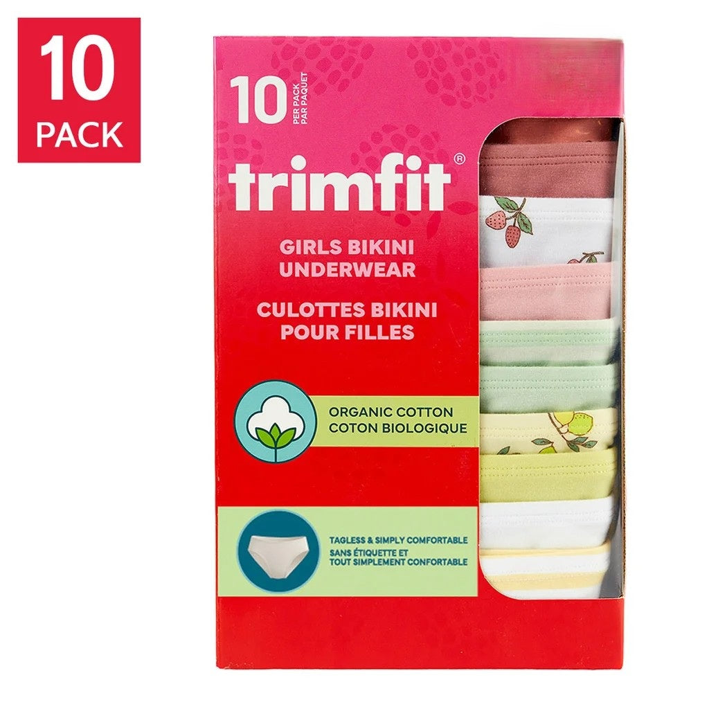 Trimfit Organic Girls Underwear - M, 8 underwears
