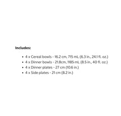 Home Inspiration 16-piece Porcelain Dinnerware, 16 pieces