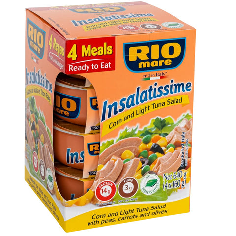 Rio Mare Insalatissime Corn and Light Tuna Salad, 4 x 160 g