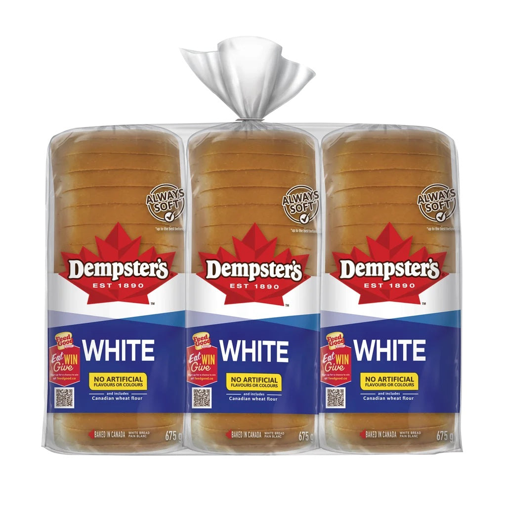 Dempster's White Bread, 3 x 675 g