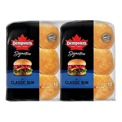 Dempster's Deluxe White Hamburger Buns, 2 x 12 buns