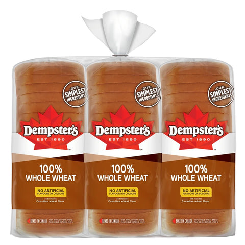 Dempster's Whole Wheat Bread, 3 x 675 g