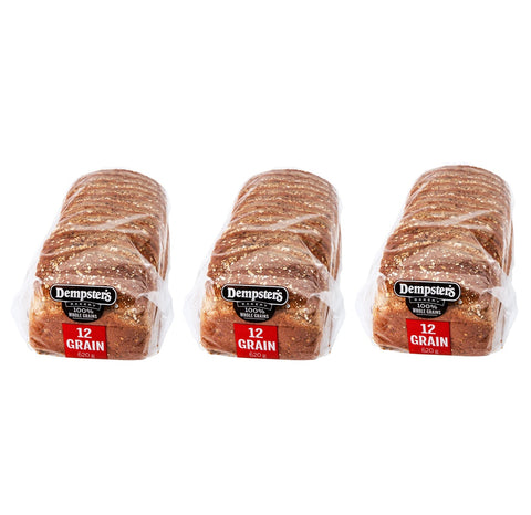 Dempster's 12 Grain Wholegrains Bread, 3 x 675 g