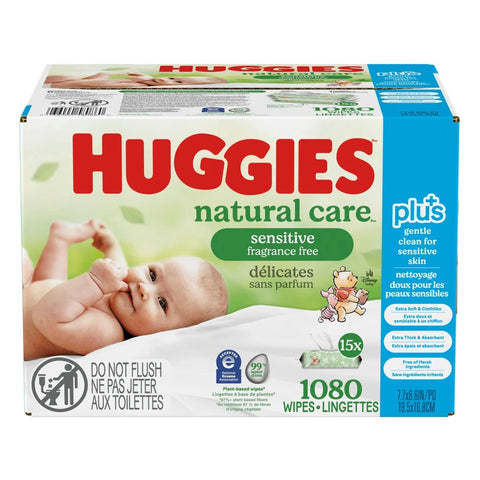 $7 OFF - Huggies Natural Care Wipes, 15 x 72 wipes
