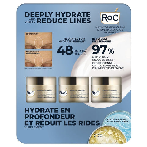 Roc Max Hydration Cream, 3 x 50 ml