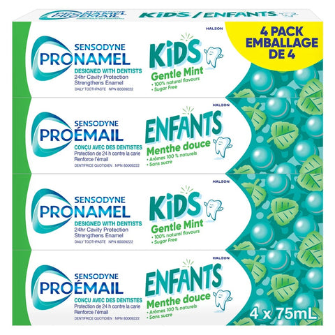 Sensodyne Pronamel Kids Gentle Mint Toothpaste, 4 x 75 ml