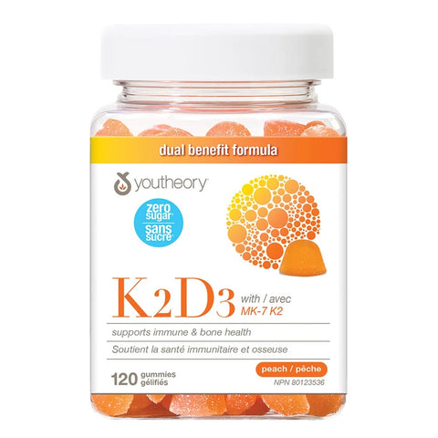 Youtheory K2D3 Zero Sugar Gummies, 120 gummies