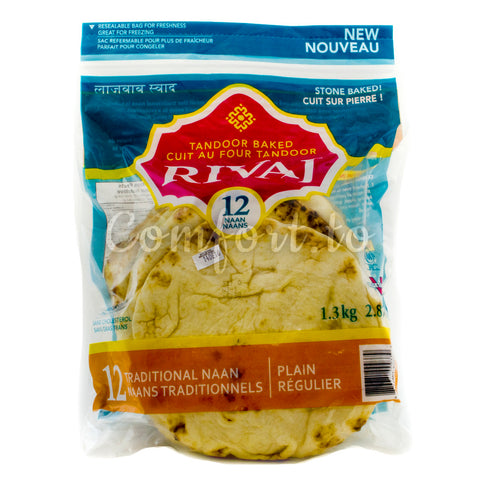 Rivaj Traditional Plain Naan , 12 x 108 g