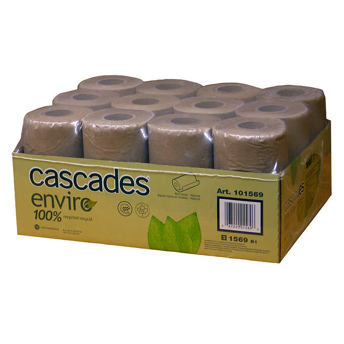 Cascades Brown Paper Towel, 12 rolls