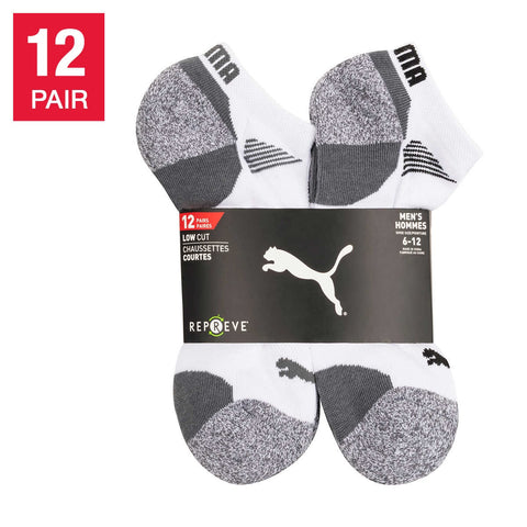 Puma Men's Low Cut Socks White 6-12, 12 pairs