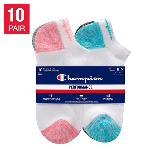 Champion White Low cut socks 5-9, 10 pairs