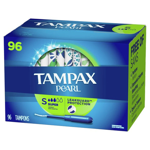 Tampax Pearl Super Tampons, 96 tampons