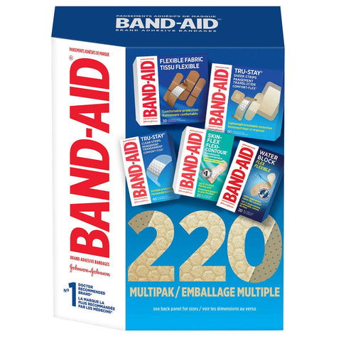 Band-Aid Bandages Assorted Pack, 220 units