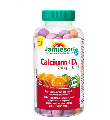 Jamieson Calcium 250mg + D3 400IU , 110 gummies
