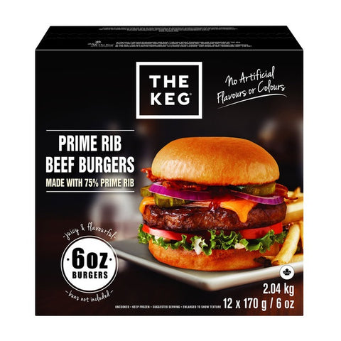The Keg Frozen Prime Rib Burgers, 2 kg