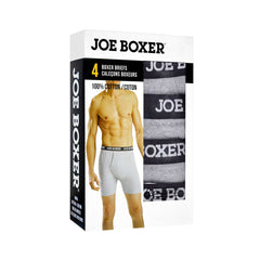 Joe Boxer Men's Cotton Grey Boxer Briefs M, 4 units