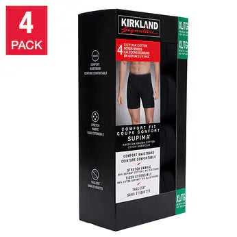 Kirkland Men's Boxer Briefs XL, 4 units