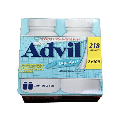 Advil Ibuprofen 200Mg , 2 x 109 capsules