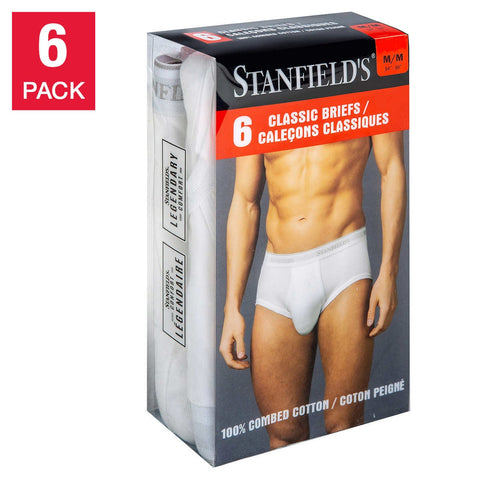 Stanfield's Men's Cotton Briefs White L, 6 units