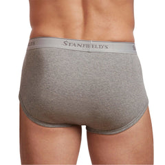 Stanfield's Men's Cotton Briefs Grey L, 6 units