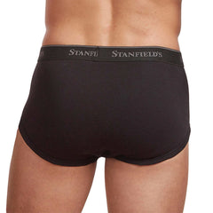 Stanfield's Men's Cotton Briefs Black M, 6 units