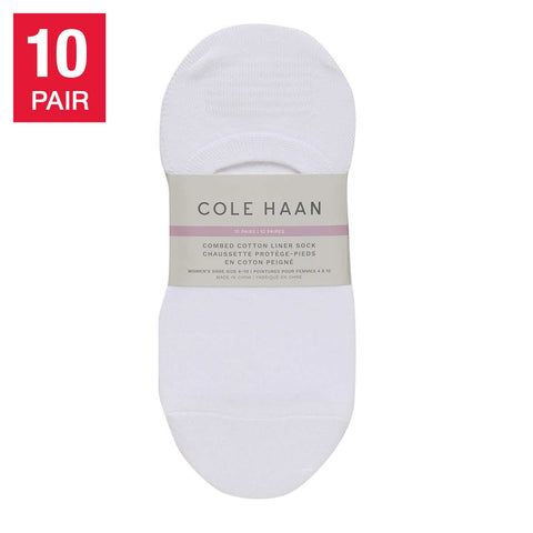 Cole Haan White liner socks 4 - 10, 10 Units