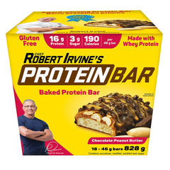 Robert Irvine's Protein Bar Chocolate Peanut Butter Gluten Free, 18 x 46 g