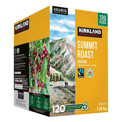 Kirkland Signature Organic Summit Medium Roast K-Cups, 120 cups