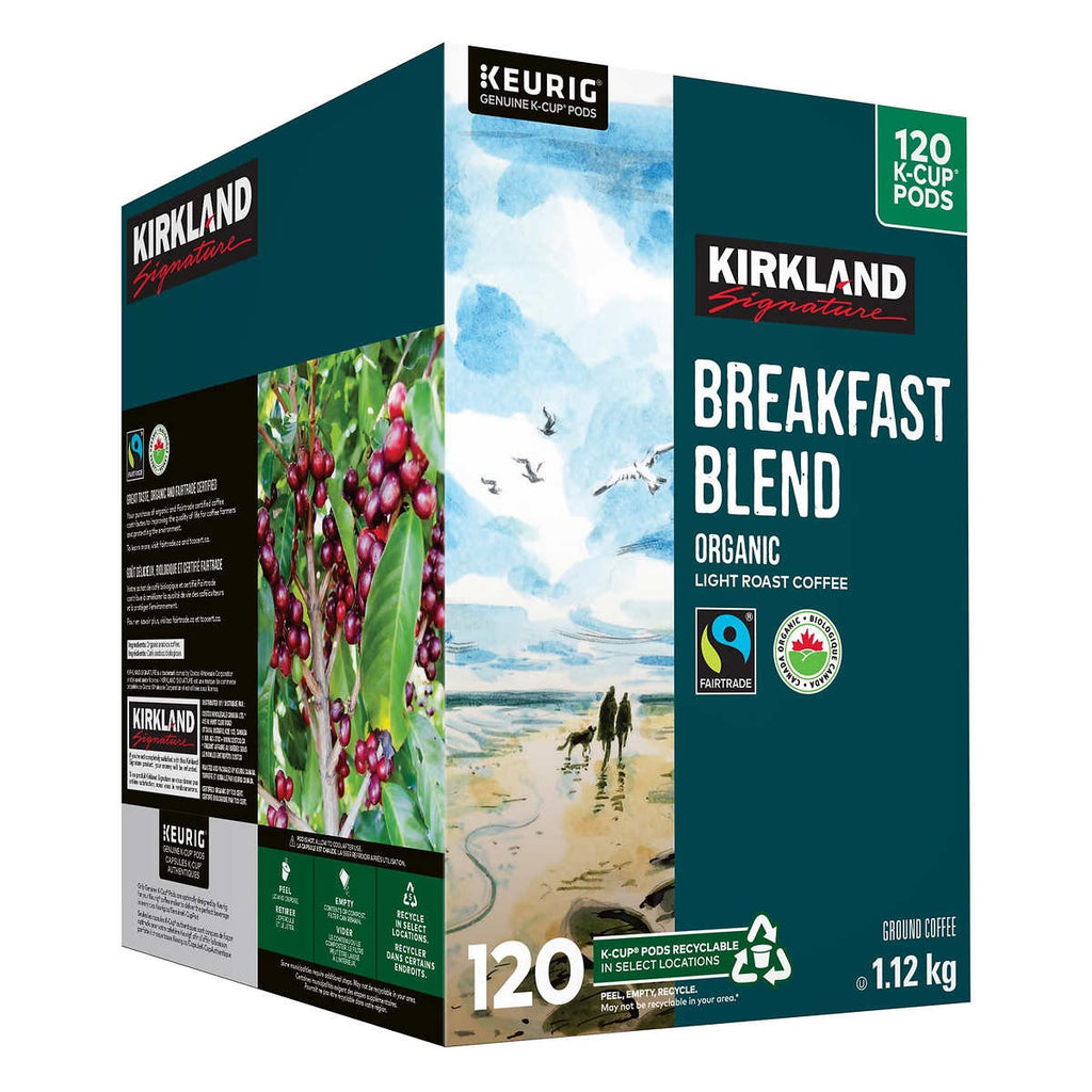 Kirkland Organic Breakfast Light roast K-Cup, 120 cups