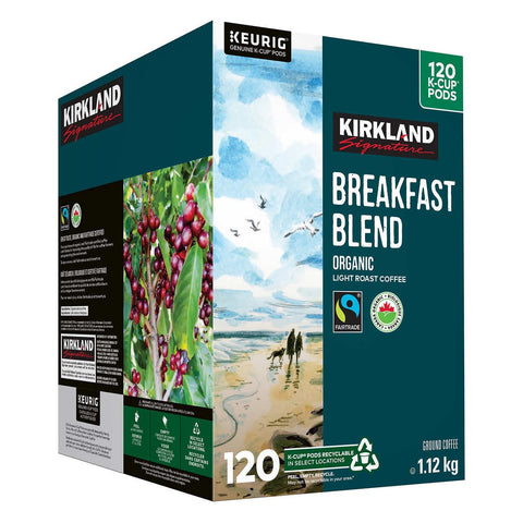 Kirkland Organic Breakfast Light roast K-Cup, 120 cups